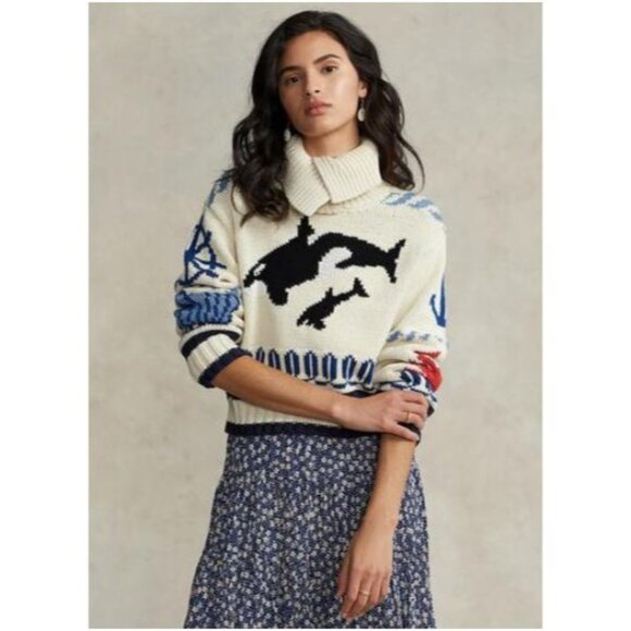 Polo Ralph Lauren Nautical Motif Cotton Sweater Multicolor Size Small - Picture 1 of 9